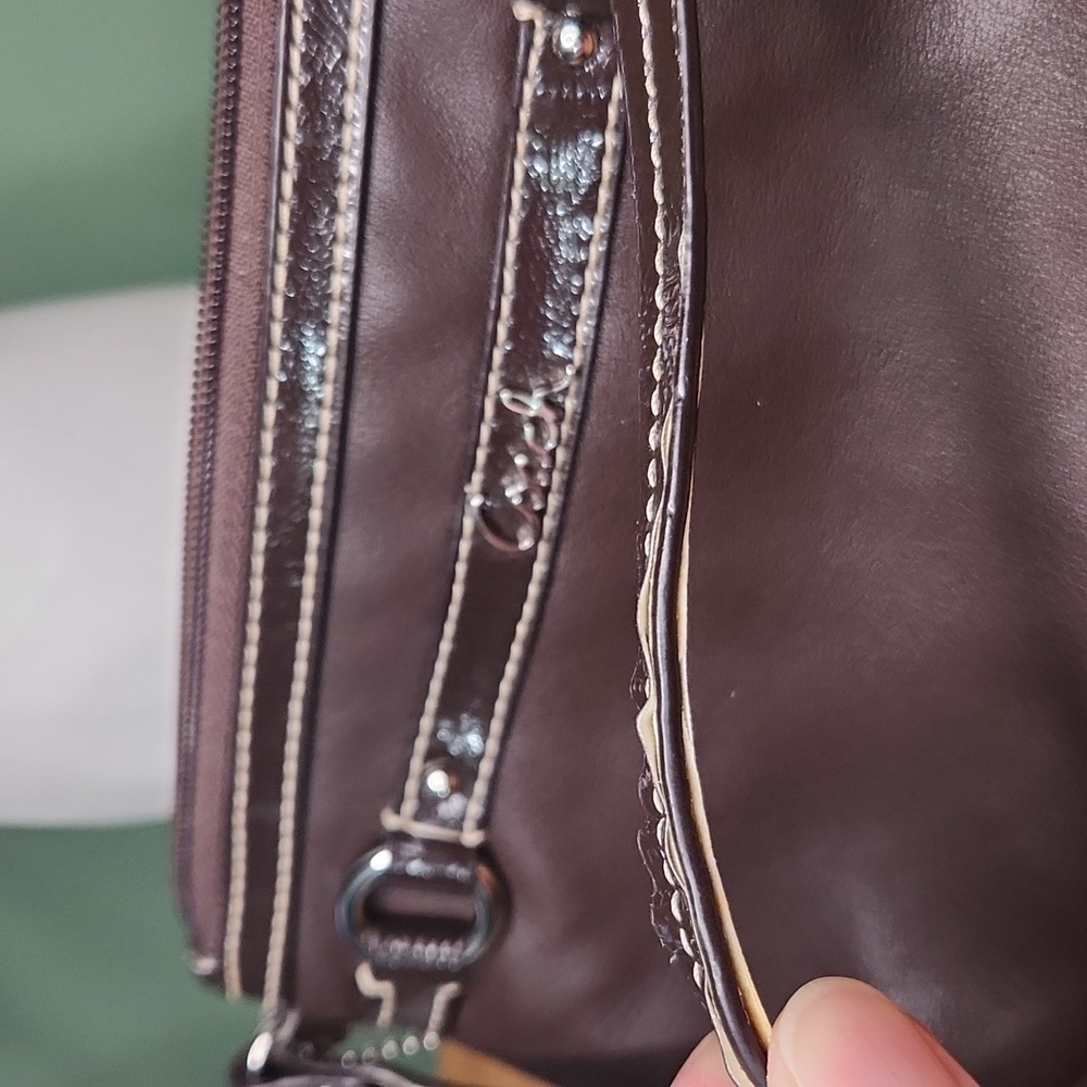 Coach Dark Brown Wristlet with Silver Accents - Picture 6 of 6